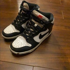 Nike dunk high black and white womens 8